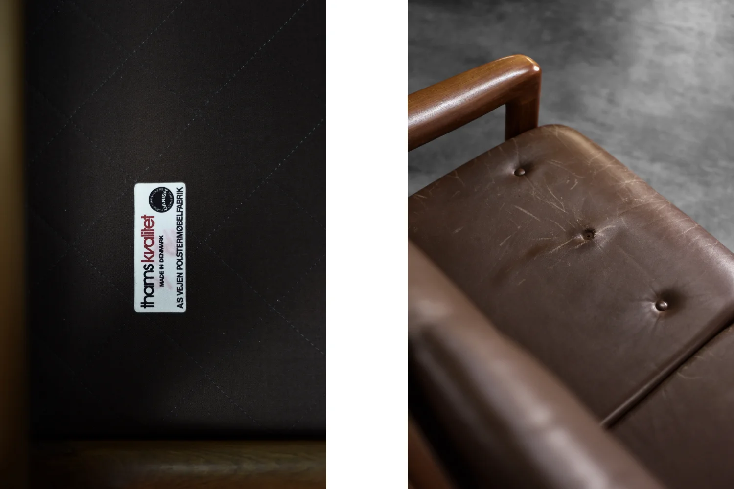 Skórzana sofa trzyosobowa, proj. Georg Thams dla A/S Vejen Polstermøbelfabrik, Dania, lata 60