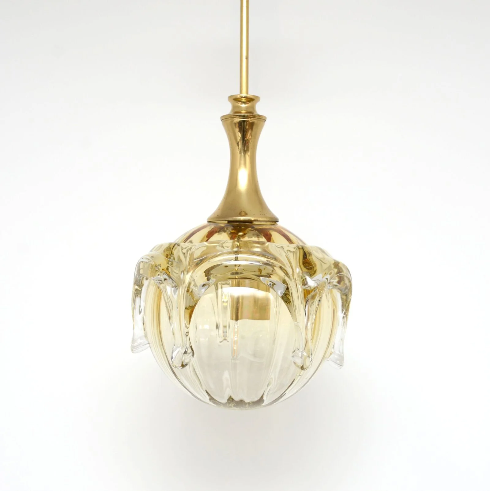 Glass vintage lamp, Doria, Germany, 1970s