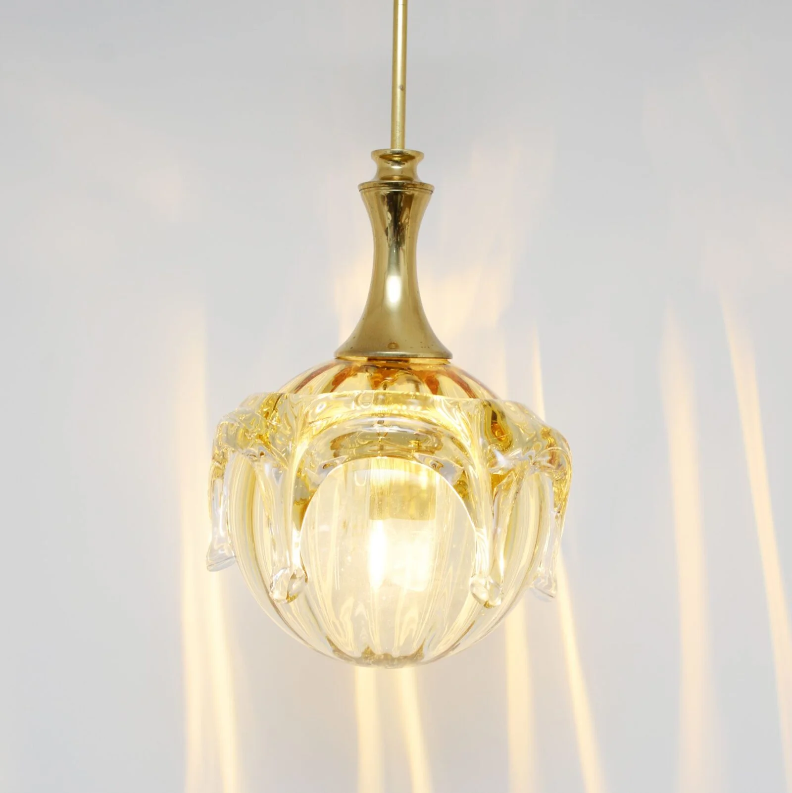 Glass vintage lamp, Doria, Germany, 1970s
