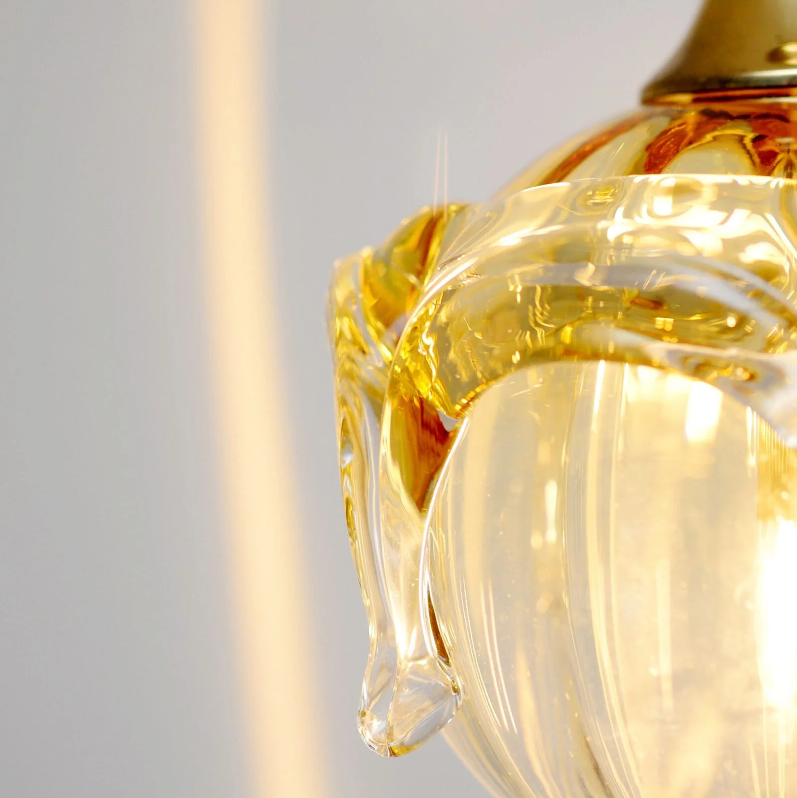 Glass vintage lamp, Doria, Germany, 1970s