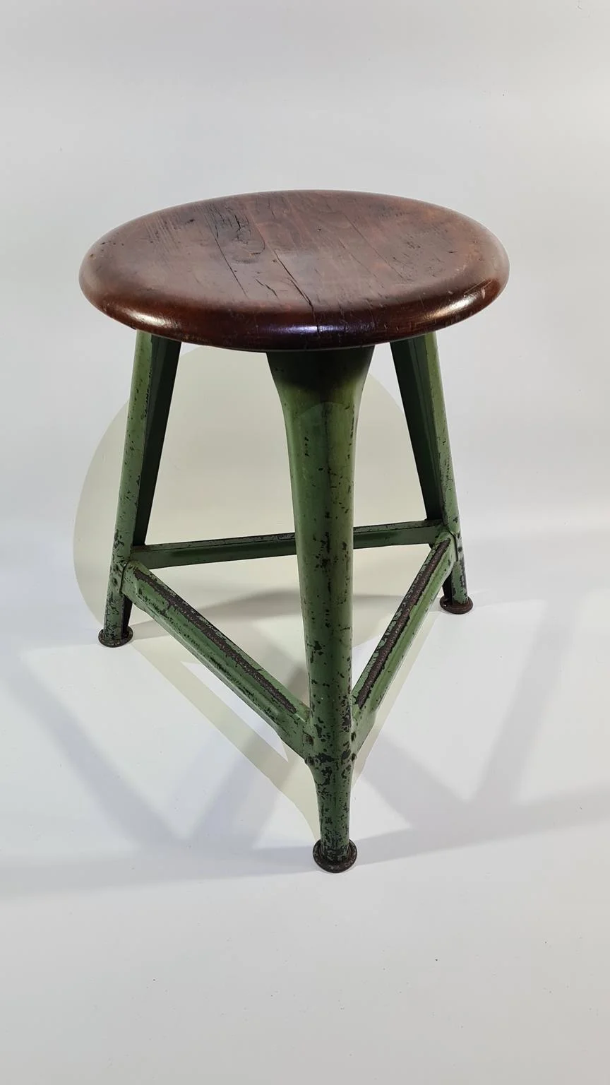 Industrial metal stool, Germany, 1950s