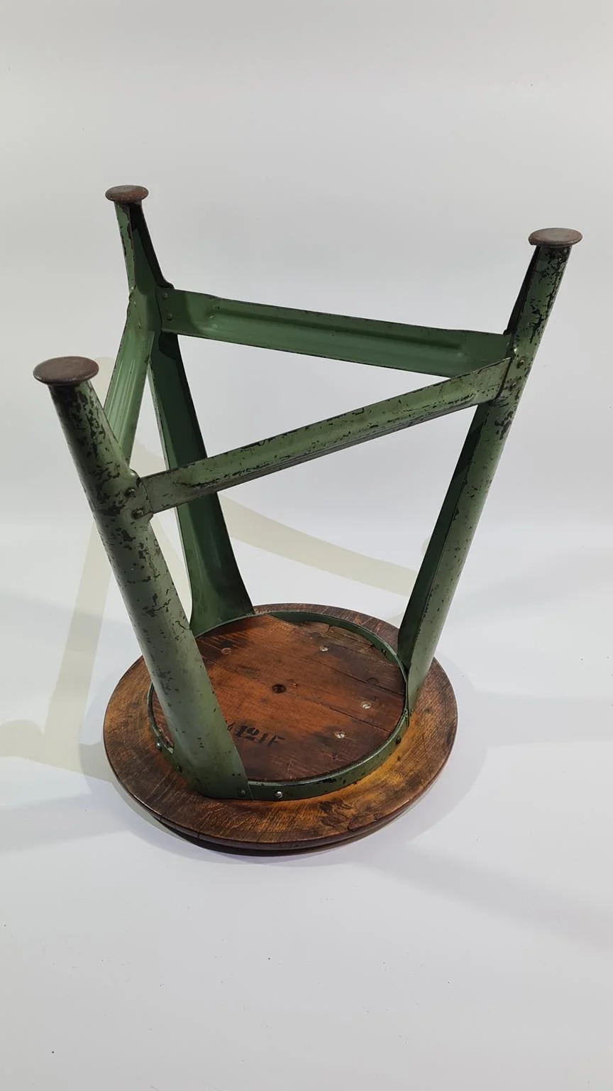 Industrial metal stool, Germany, 1950s