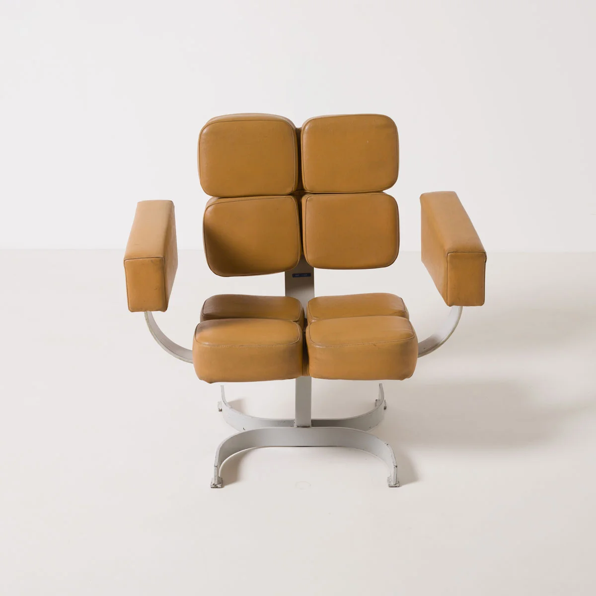 Brutalist swivel armchair, Czechoslovakia, 1970s