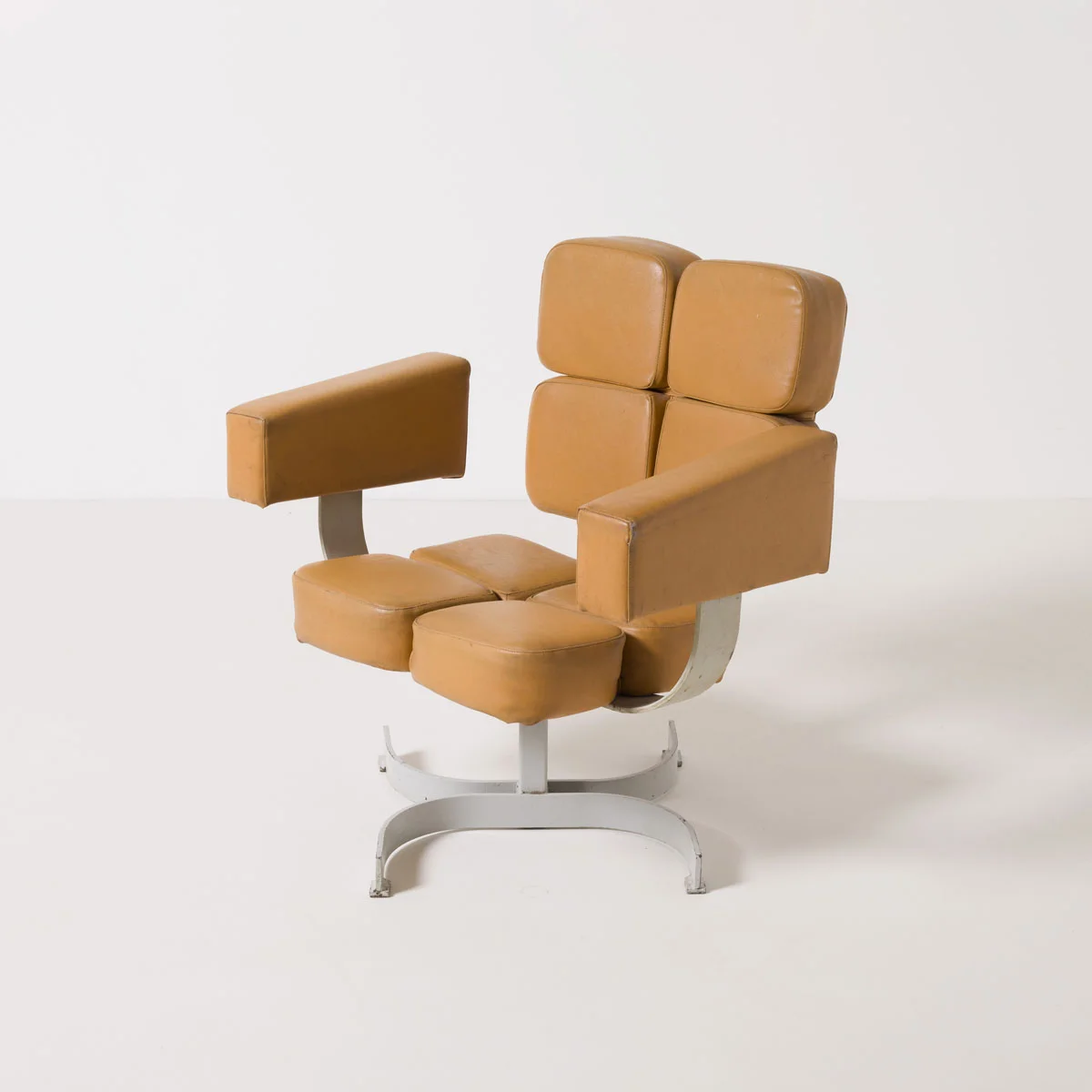 Brutalist swivel armchair, Czechoslovakia, 1970s