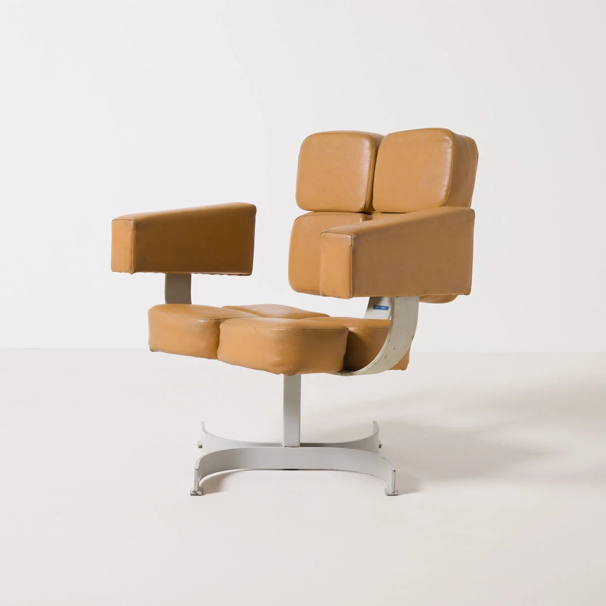 Brutalist swivel armchair, Czechoslovakia, 1970s