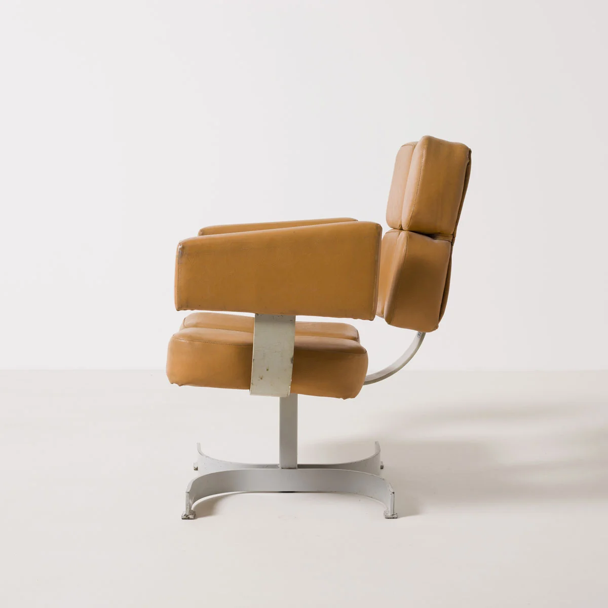 Brutalist swivel armchair, Czechoslovakia, 1970s
