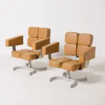 Brutalist swivel armchair, Czechoslovakia, 1970s