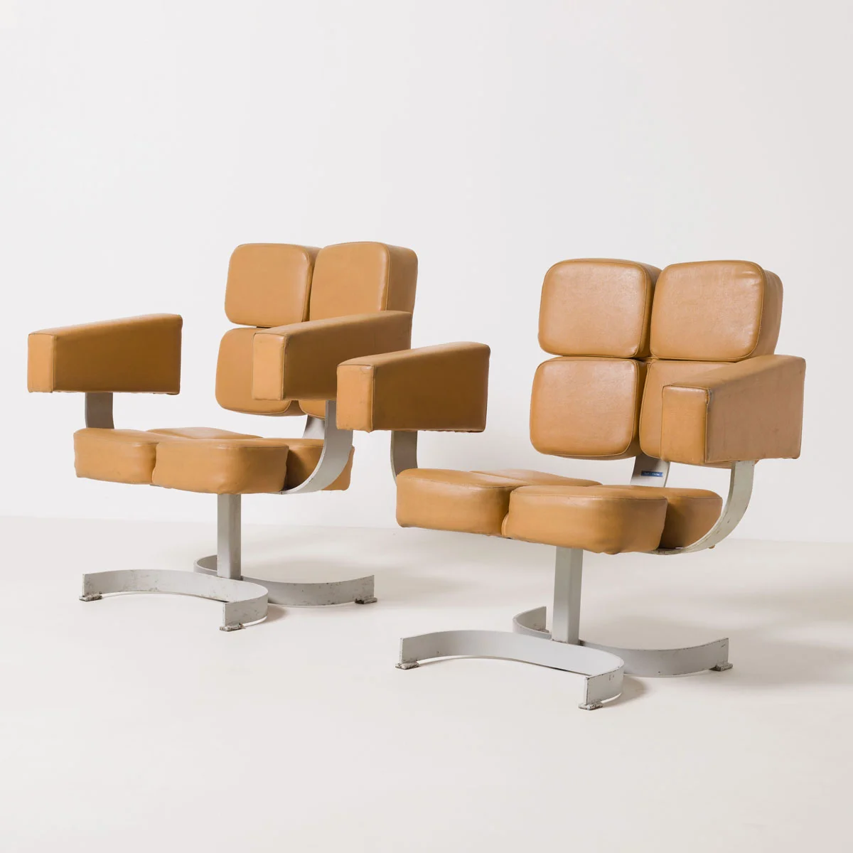Brutalist swivel armchair, Czechoslovakia, 1970s