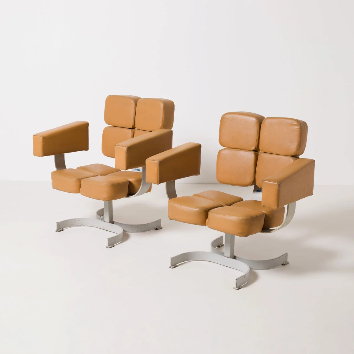 Brutalist swivel armchair, Czechoslovakia, 1970s