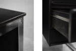 Minimalist oak desk with chrome base, Denmark, 1970s