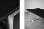 Minimalist oak desk with chrome base, Denmark, 1970s