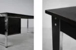 Minimalist oak desk with chrome base, Denmark, 1970s