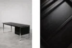 Minimalist oak desk with chrome base, Denmark, 1970s
