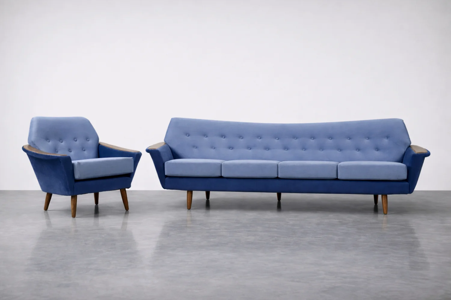 Velvet lounge suite, Holm Fabriker AB, Sweden, 1960s