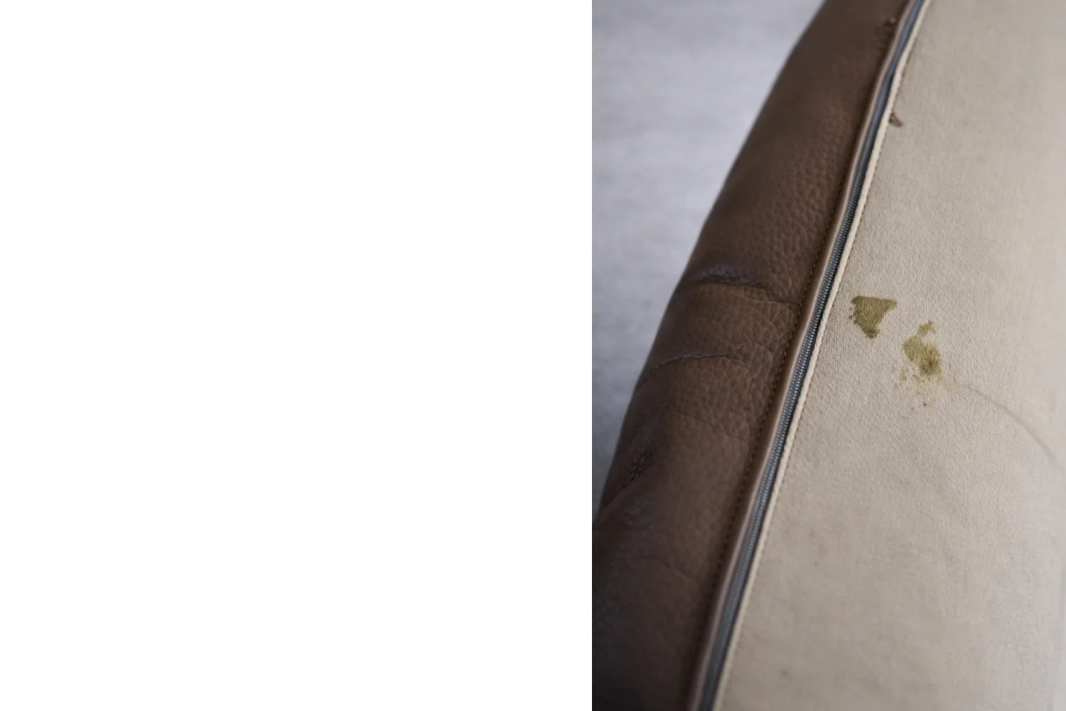 Leather swivel armchair with footstool, Denmark, 1970s
