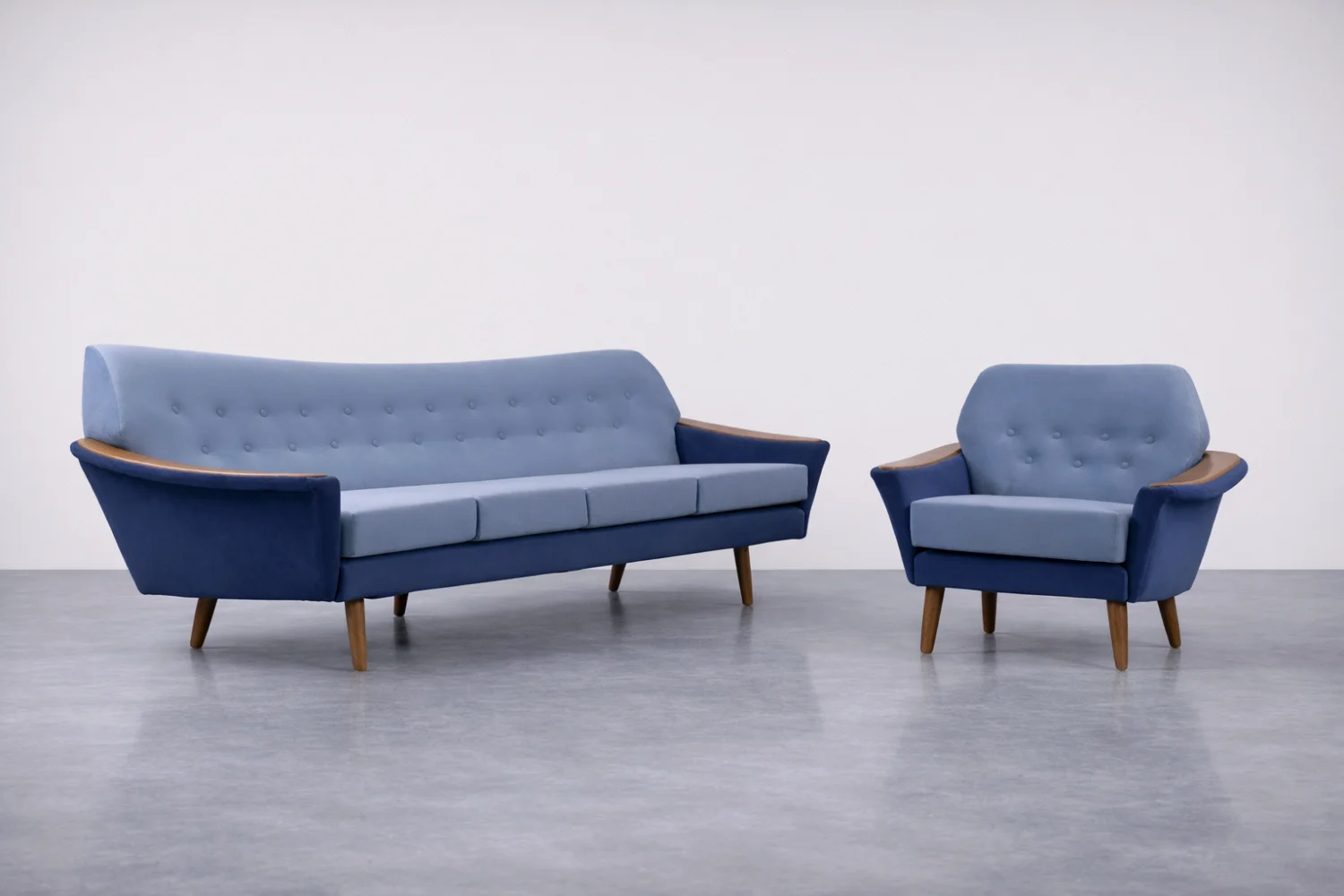 Velvet lounge suite, Holm Fabriker AB, Sweden, 1960s