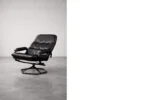 Modernist swivel armchair with footstool, Unico, Denmark, 1970s