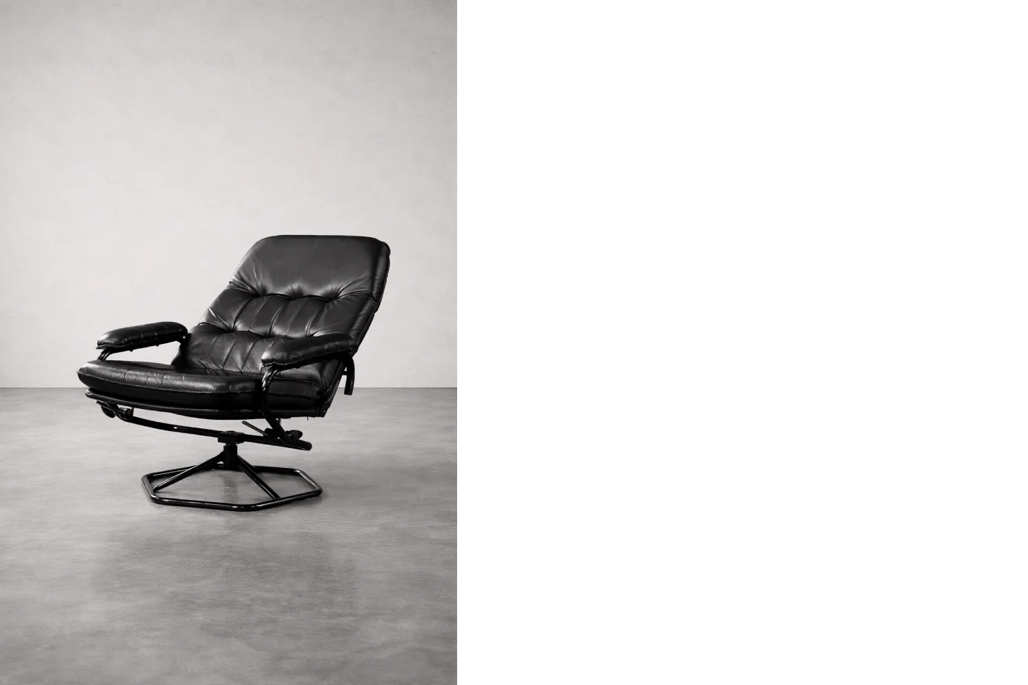 Modernist swivel armchair with footstool, Unico, Denmark, 1970s