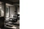 Modernist swivel armchair with footstool, Unico, Denmark, 1970s