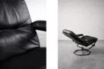 Modernist swivel armchair with footstool, Unico, Denmark, 1970s