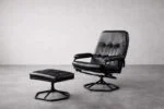 Modernist swivel armchair with footstool, Unico, Denmark, 1970s