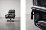 Modernist swivel armchair with footstool, Unico, Denmark, 1970s