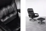 Modernist swivel armchair with footstool, Unico, Denmark, 1970s