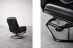 Modernist swivel armchair with footstool, Unico, Denmark, 1970s