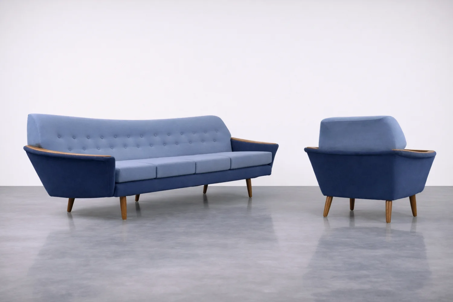 Velvet lounge suite, Holm Fabriker AB, Sweden, 1960s