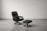 Modernist swivel armchair with footstool, Unico, Denmark, 1970s