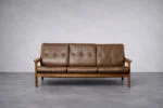 Skórzana sofa trzyosobowa, proj. Georg Thams dla A/S Vejen Polstermøbelfabrik, Dania, lata 60