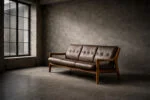 Skórzana sofa trzyosobowa, proj. Georg Thams dla A/S Vejen Polstermøbelfabrik, Dania, lata 60