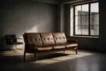 Skórzana sofa trzyosobowa, proj. Georg Thams dla A/S Vejen Polstermøbelfabrik, Dania, lata 60