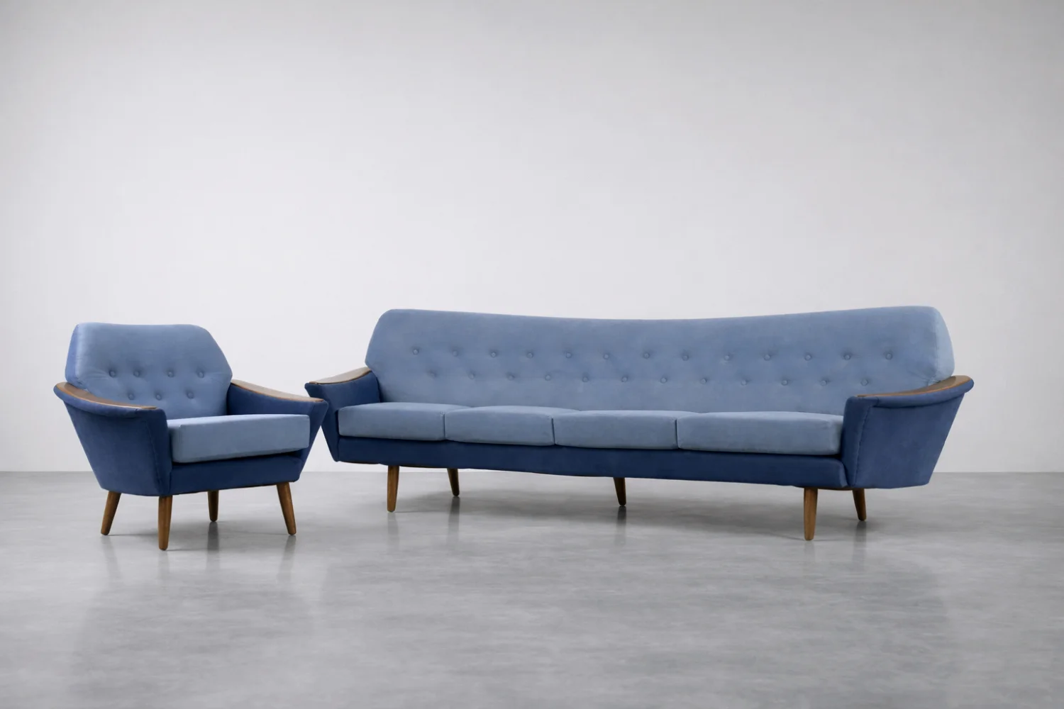 Velvet lounge suite, Holm Fabriker AB, Sweden, 1960s