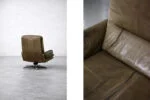 Leather swivel armchair, Musterring, Germany, 1960s