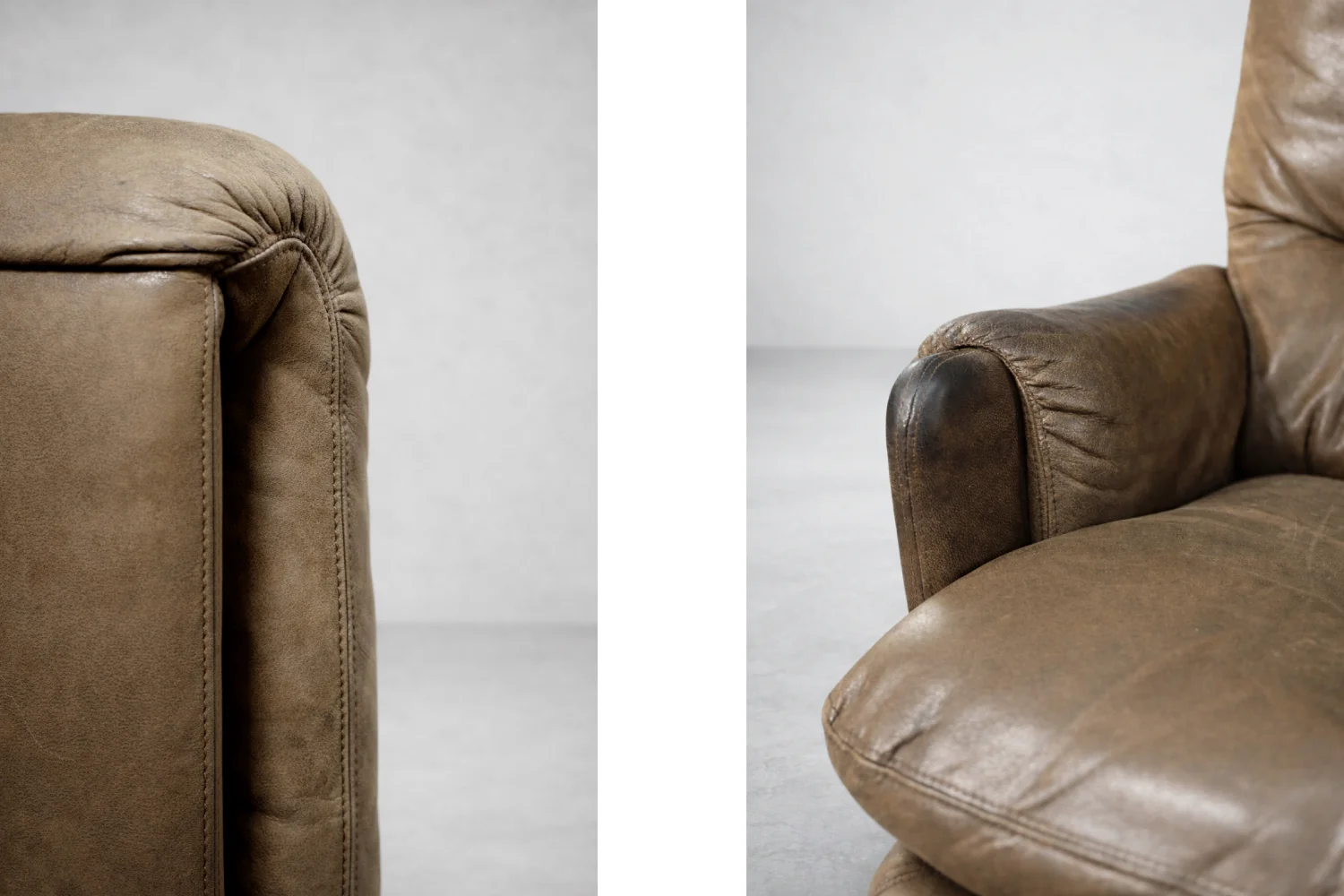 Leather swivel armchair, Musterring, Germany, 1960s