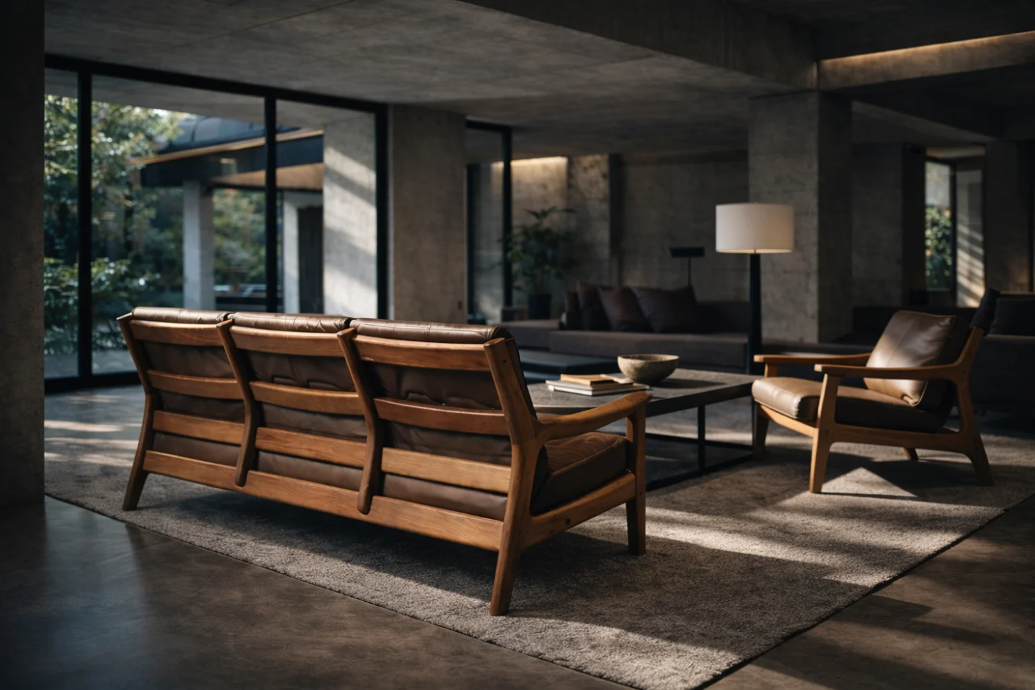 Skórzana sofa trzyosobowa, proj. Georg Thams dla A/S Vejen Polstermøbelfabrik, Dania, lata 60