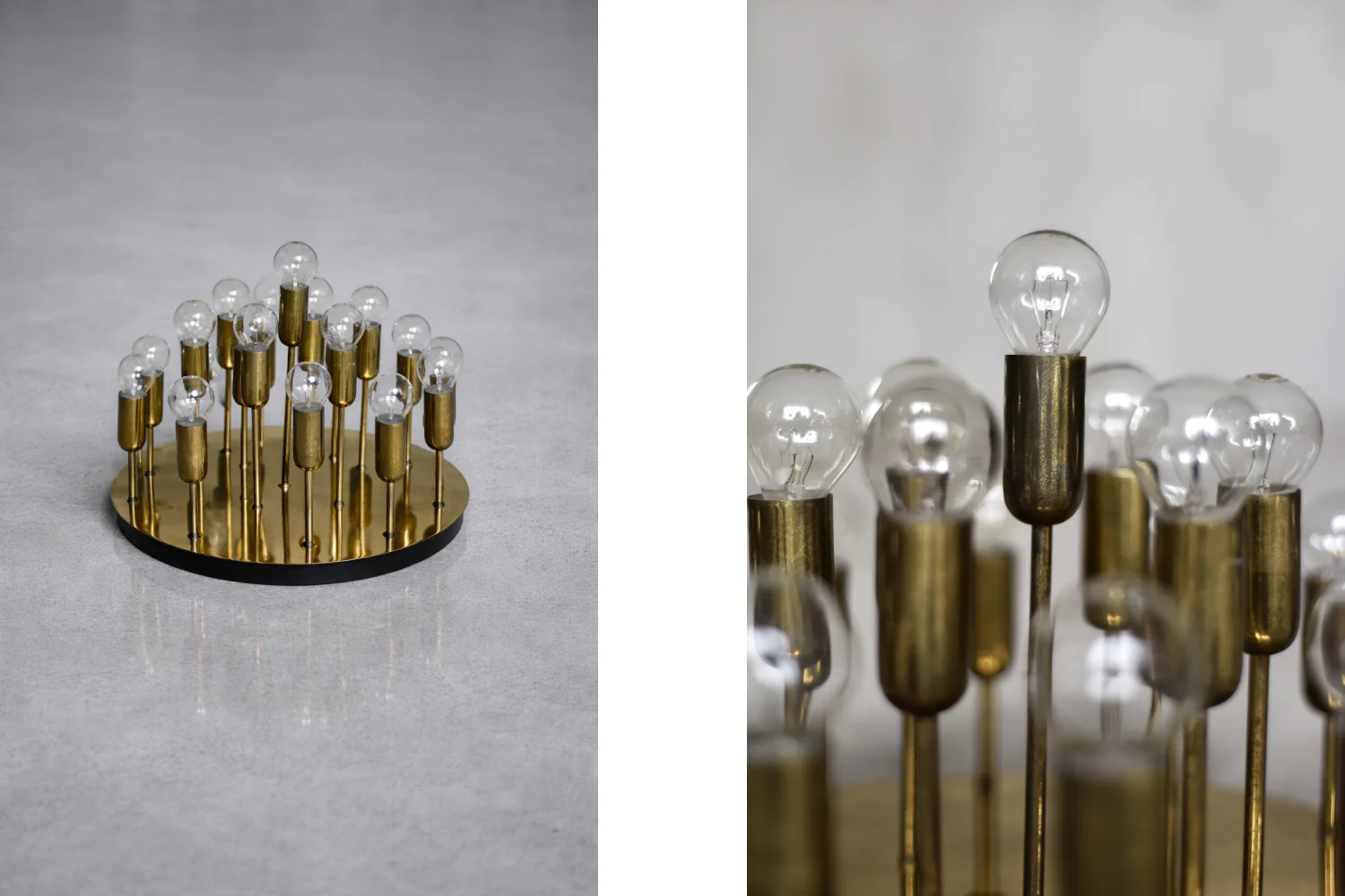 Brass flush-mount ceiling light / wall sconce, Cosack Leuchten, Germany, 1960s