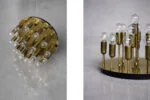 Brass flush-mount ceiling light / wall sconce, Cosack Leuchten, Germany, 1960s