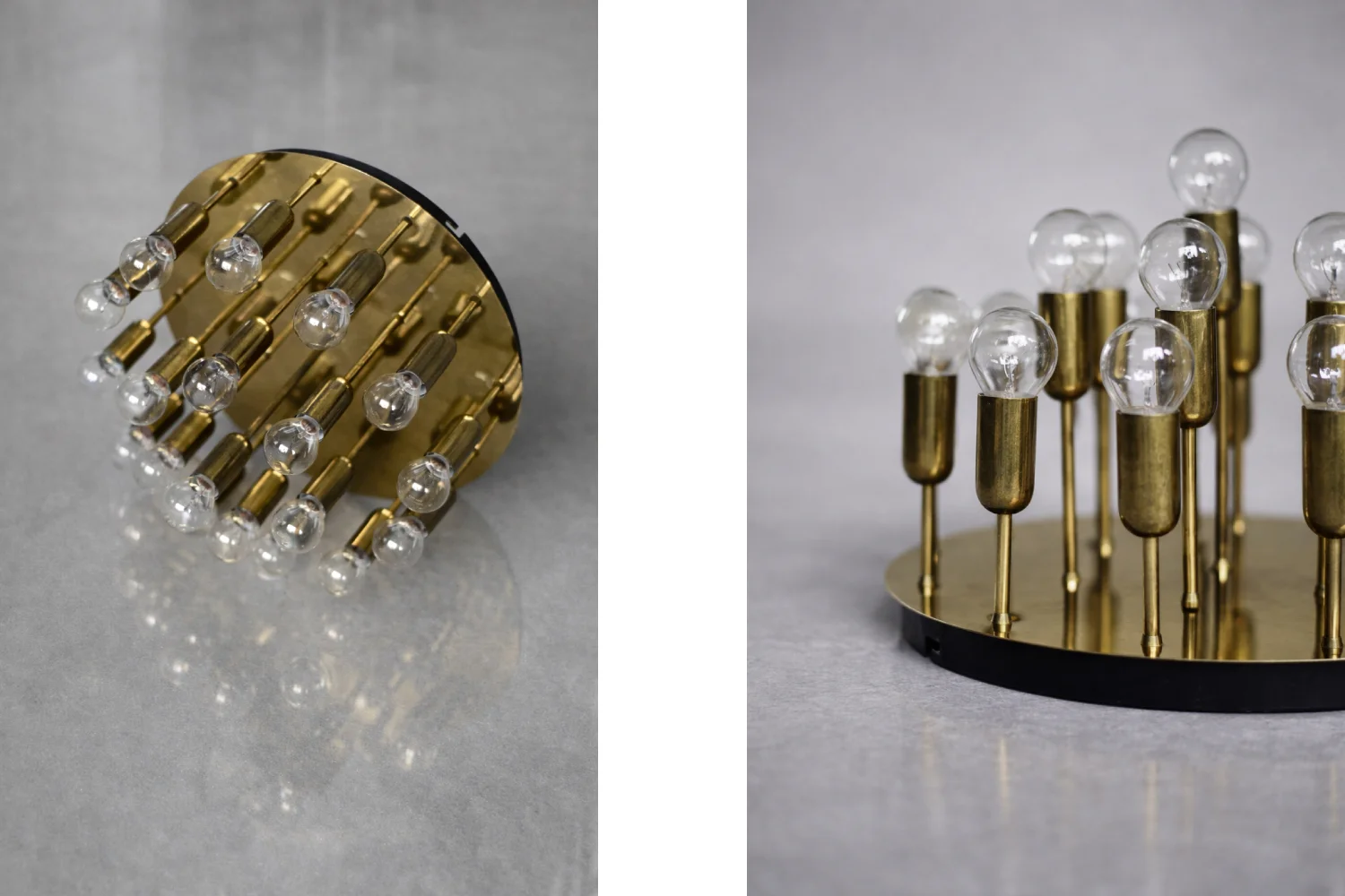 Brass flush-mount ceiling light / wall sconce, Cosack Leuchten, Germany, 1960s
