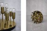 Brass flush-mount ceiling light / wall sconce, Cosack Leuchten, Germany, 1960s