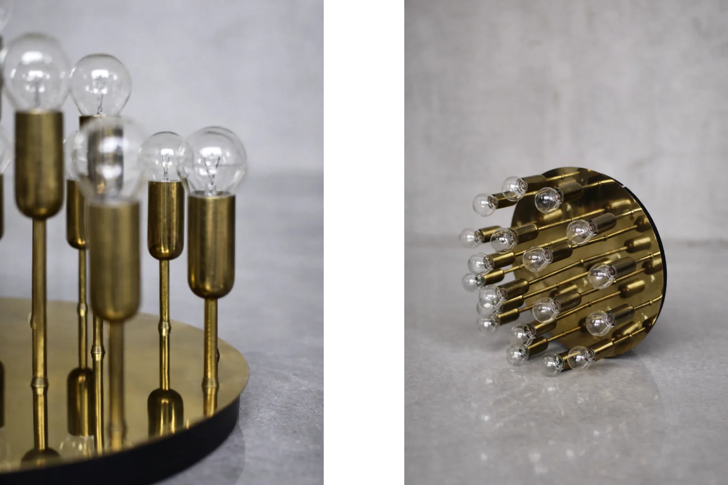 Brass flush-mount ceiling light / wall sconce, Cosack Leuchten, Germany, 1960s