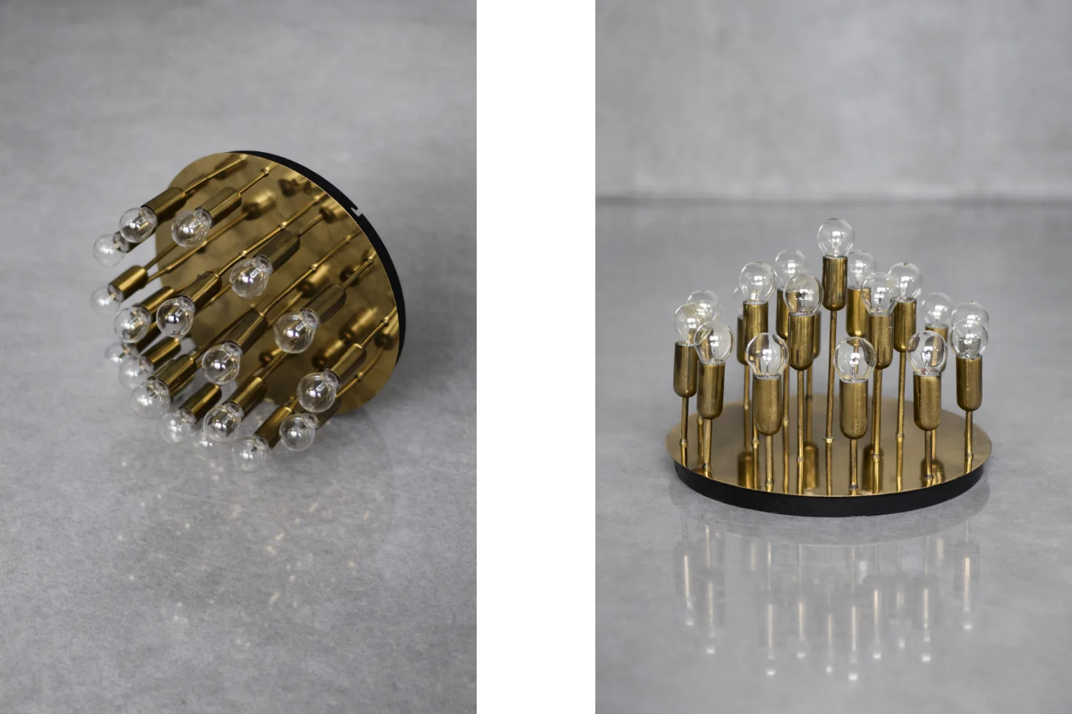 Brass flush-mount ceiling light / wall sconce, Cosack Leuchten, Germany, 1960s