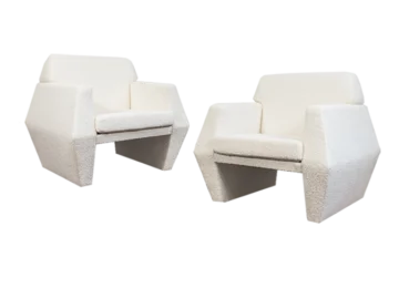 Geometric vintage armchairs, Lubuskie Fabryki Mebli, PRL, 1970s