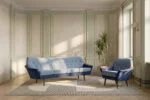 Velvet lounge suite, Holm Fabriker AB, Sweden, 1960s