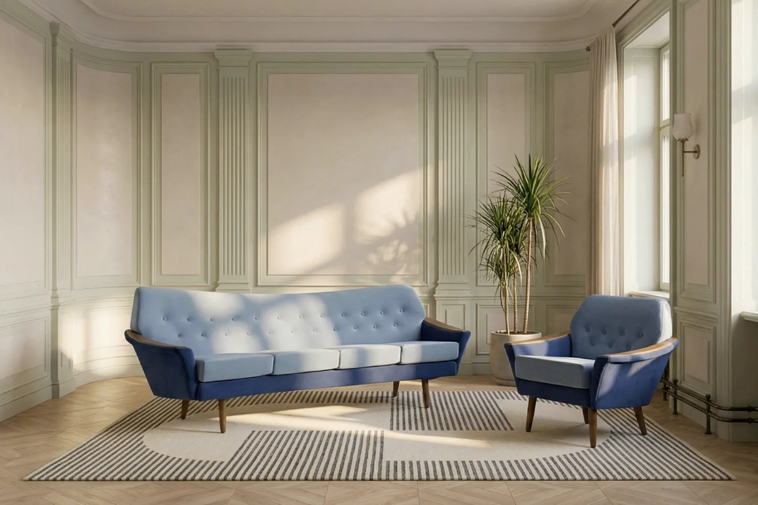 Velvet lounge suite, Holm Fabriker AB, Sweden, 1960s