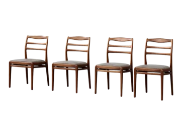 Set of 4 elegant teak chairs, Denmark, 1960s