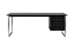 Minimalist oak desk with chrome base, Denmark, 1970s