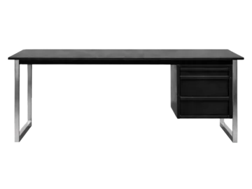 Minimalist oak desk with chrome base, Denmark, 1970s