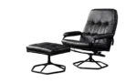 Modernist swivel armchair with footstool, Unico, Denmark, 1970s